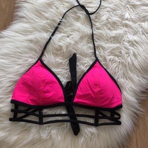 Bright Pink VS Pink Triangle Bikini Top